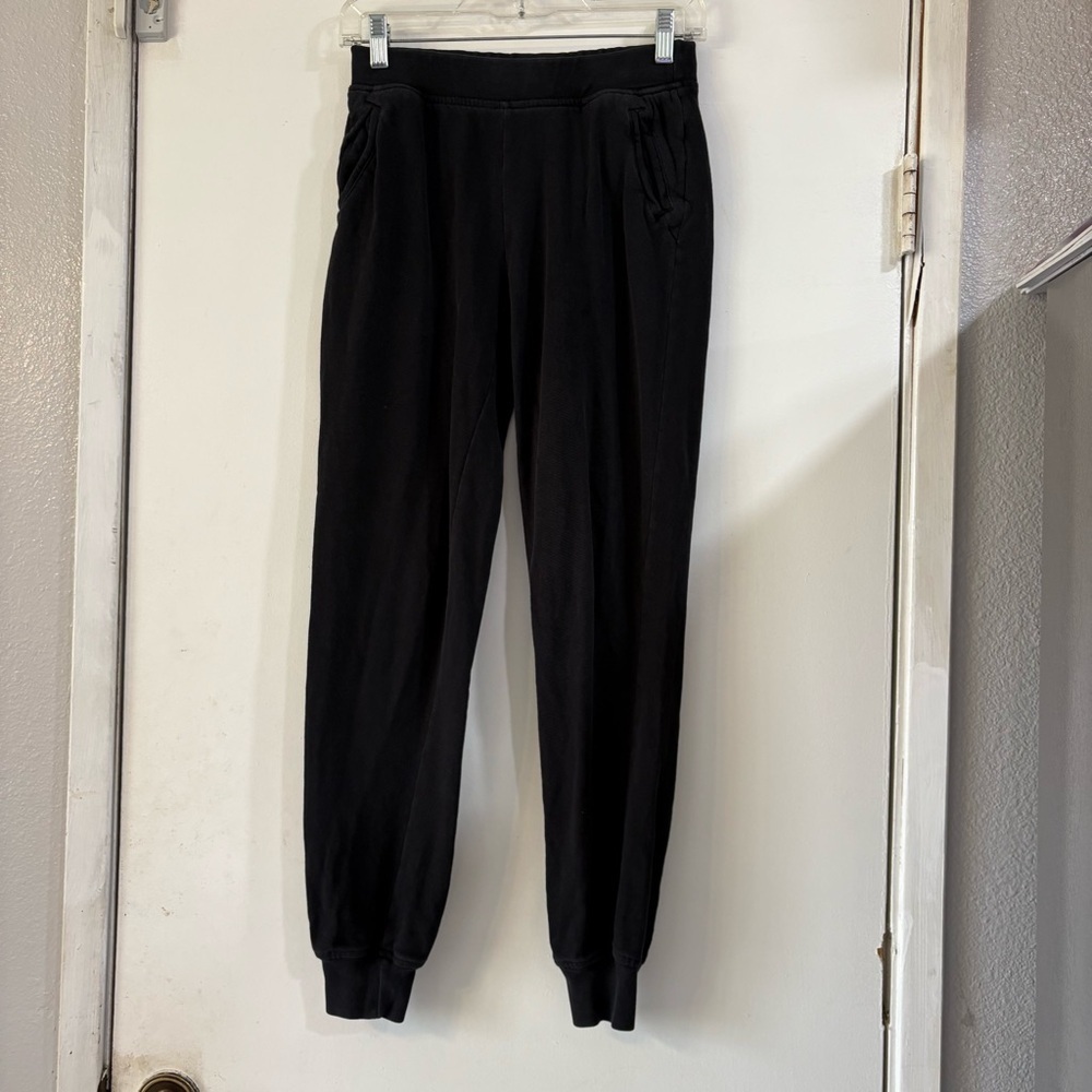 ATM ESSENTIALS French Terry Sweatpants Black Joggers XS Cotton - Picture 2 of 10